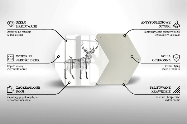 Glas Herdabdeckplatte Hirsch- und Waldillustration