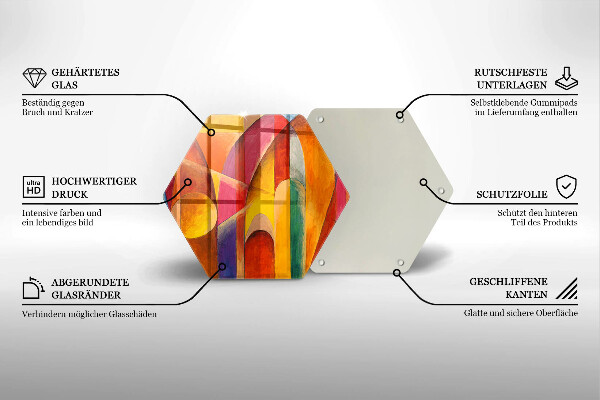 Glas Herdabdeckplatte Bunte Abstraktion