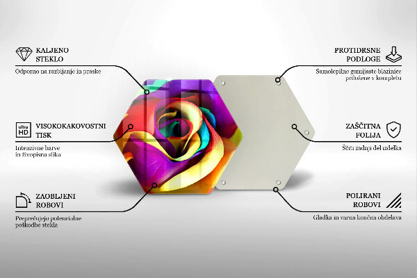 Glas Herdabdeckplatte Bunte Rosenblätter