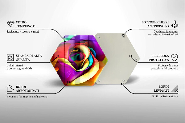 Glas Herdabdeckplatte Bunte Rosenblätter