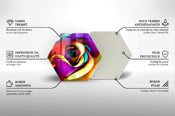 Glas Herdabdeckplatte Bunte Rosenblätter