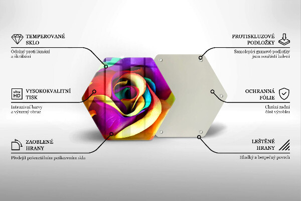 Glas Herdabdeckplatte Bunte Rosenblätter