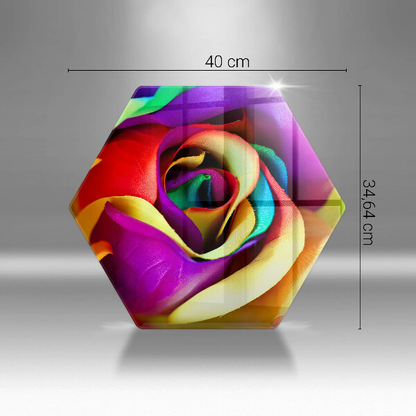Glas Herdabdeckplatte Bunte Rosenblätter