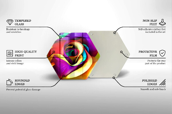 Glas Herdabdeckplatte Bunte Rosenblätter