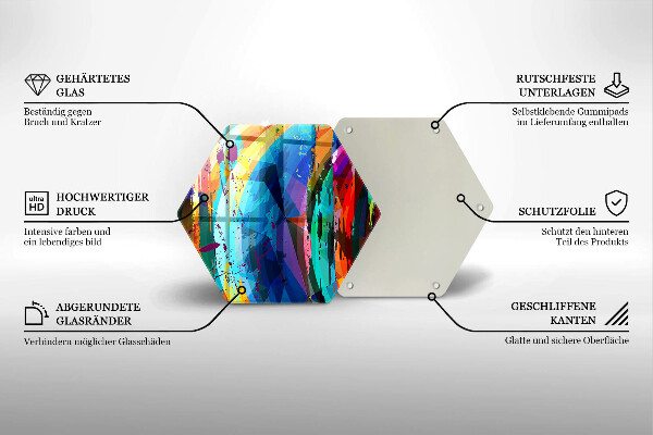Glas Ceranfeldabdeckung Bunte Farbflecken