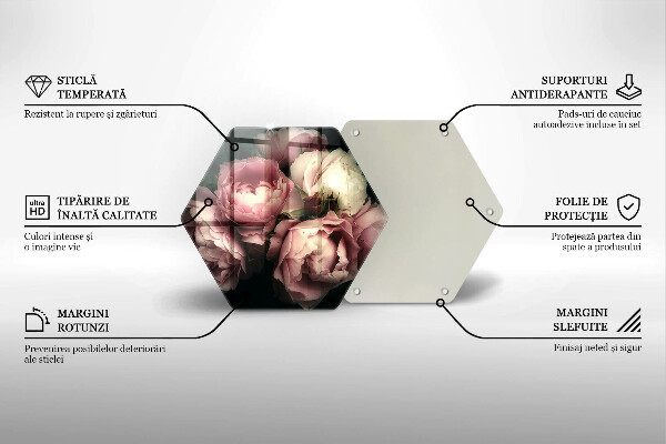 Glas Ceranfeldabdeckung Pfingstrosenblüten