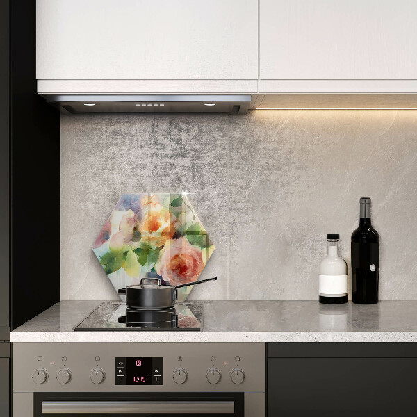 Glas Ceranfeldabdeckung Bemalte Blumen