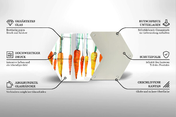 Glas Ceranfeldabdeckung Karottenillustration