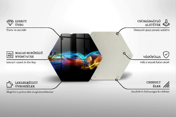 Glas Herdabdeckplatte Bunter Rauch