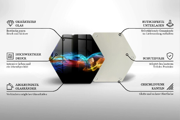Glas Herdabdeckplatte Bunter Rauch