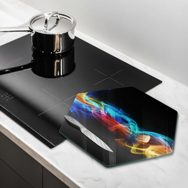 Glas Herdabdeckplatte Bunter Rauch