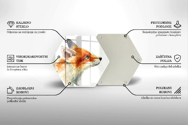 Glas Ceranfeldabdeckung Bemalter Fuchs