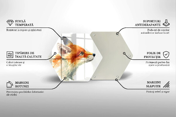 Glas Ceranfeldabdeckung Bemalter Fuchs