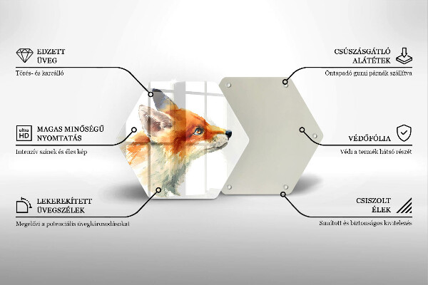 Glas Ceranfeldabdeckung Bemalter Fuchs