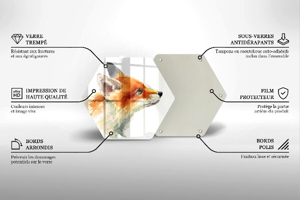 Glas Ceranfeldabdeckung Bemalter Fuchs