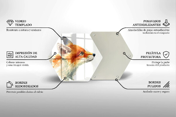 Glas Ceranfeldabdeckung Bemalter Fuchs