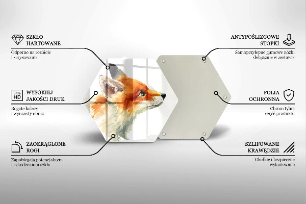 Glas Ceranfeldabdeckung Bemalter Fuchs