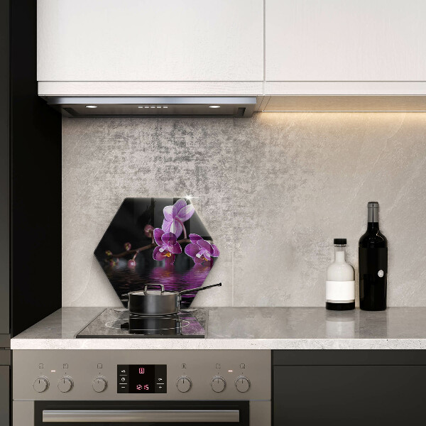 Glas Herdabdeckplatte Orchideen-Zen-Wasser