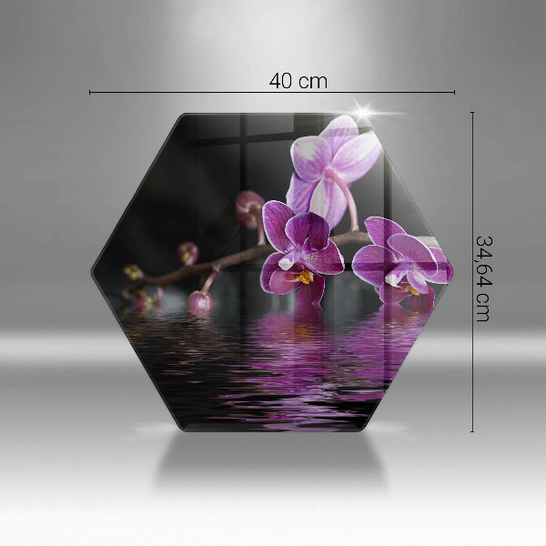 Glas Herdabdeckplatte Orchideen-Zen-Wasser