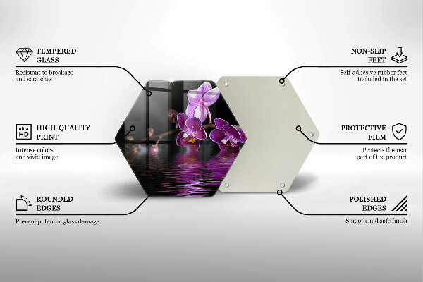 Glas Herdabdeckplatte Orchideen-Zen-Wasser