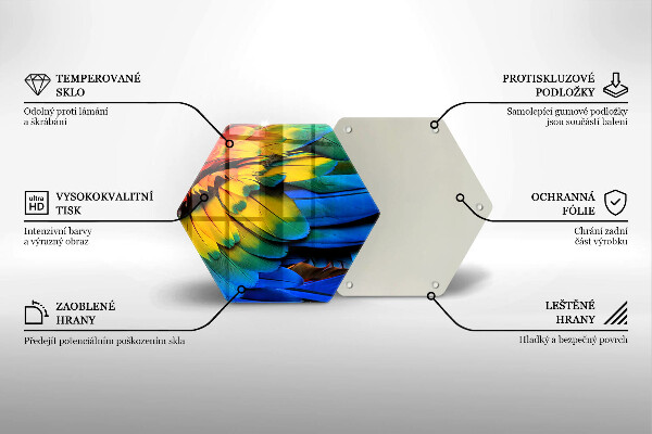 Glas Ceranfeldabdeckung Bunte Papageienfedern