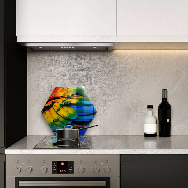 Glas Ceranfeldabdeckung Bunte Papageienfedern