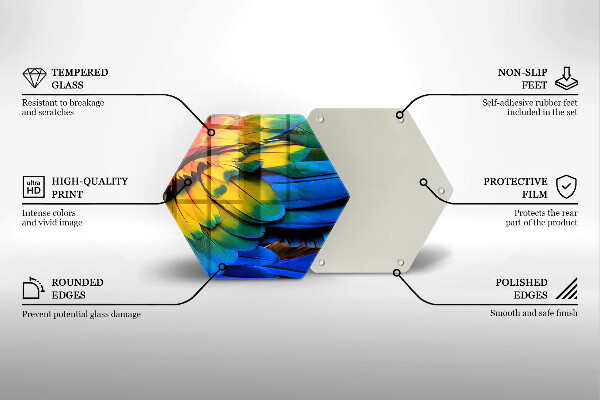 Glas Ceranfeldabdeckung Bunte Papageienfedern