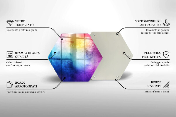 Glas Ceranfeldabdeckung Regenbogen-Aquarellspritzer