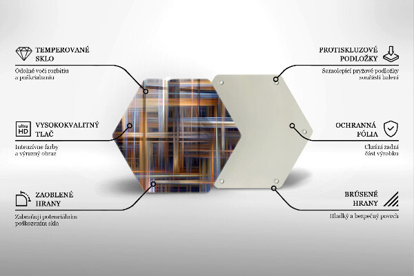 Glas Herdabdeckplatte Abstrakte Farblinien