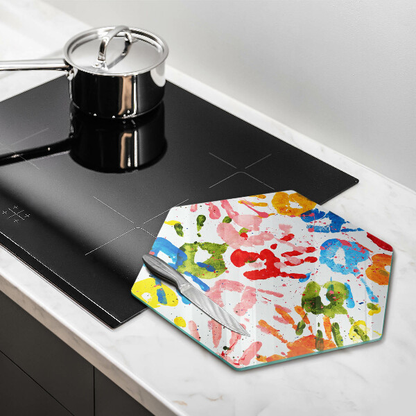 Glas Herdabdeckplatte Spuren von Kinderhänden