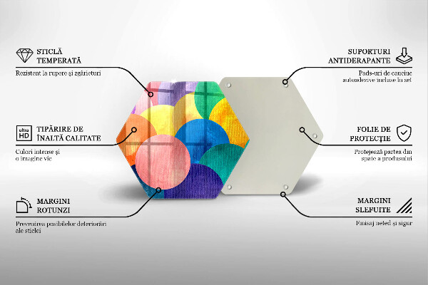 Glas Herdabdeckplatte Bunte Kreise