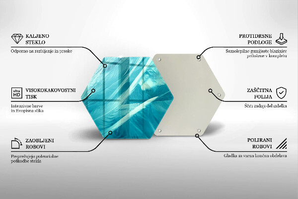 Glas Herdabdeckplatte Zarte Federn
