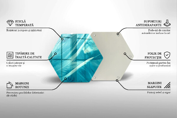 Glas Herdabdeckplatte Zarte Federn