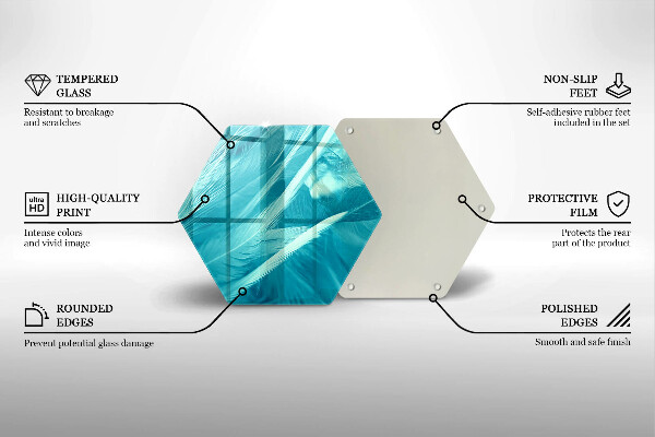Glas Herdabdeckplatte Zarte Federn