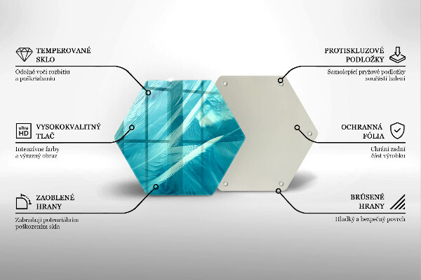 Glas Herdabdeckplatte Zarte Federn