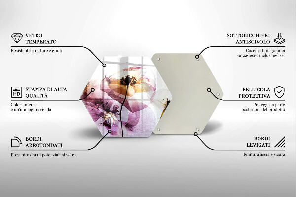 Glas Herdabdeckplatte Zarte Blumen