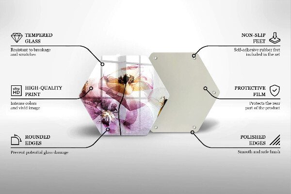 Glas Herdabdeckplatte Zarte Blumen