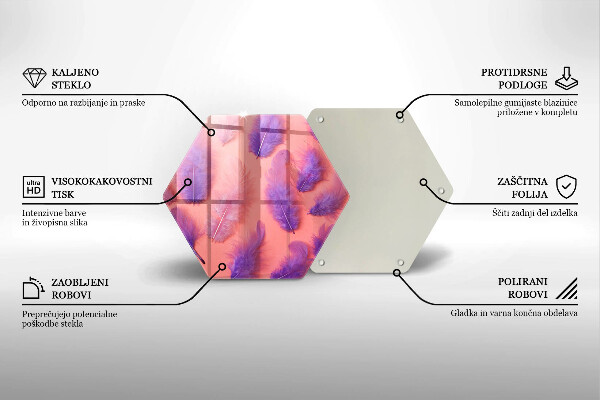 Glas Herdabdeckplatte Flauschige Federn