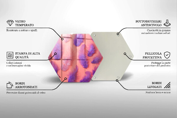 Glas Herdabdeckplatte Flauschige Federn