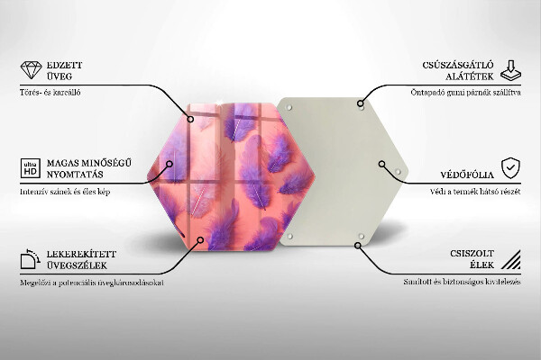 Glas Herdabdeckplatte Flauschige Federn