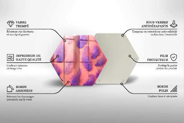 Glas Herdabdeckplatte Flauschige Federn