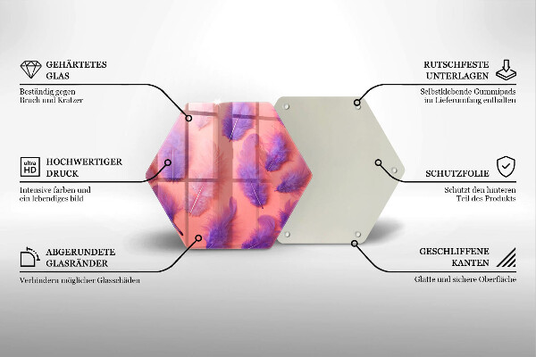Glas Herdabdeckplatte Flauschige Federn