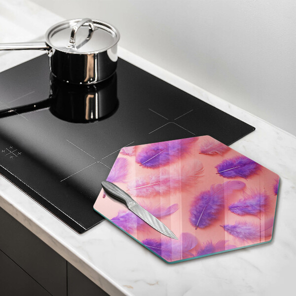 Glas Herdabdeckplatte Flauschige Federn