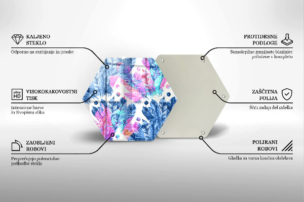 Glas Herdabdeckplatte Federn-Boho-Illustration