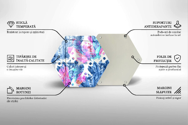 Glas Herdabdeckplatte Federn-Boho-Illustration