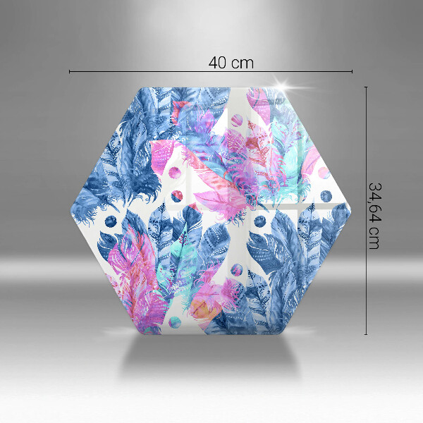 Glas Herdabdeckplatte Federn-Boho-Illustration