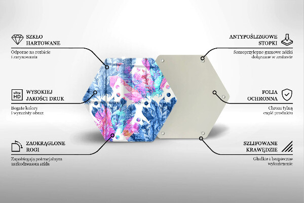 Glas Herdabdeckplatte Federn-Boho-Illustration