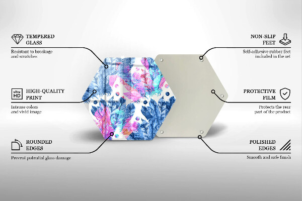 Glas Herdabdeckplatte Federn-Boho-Illustration