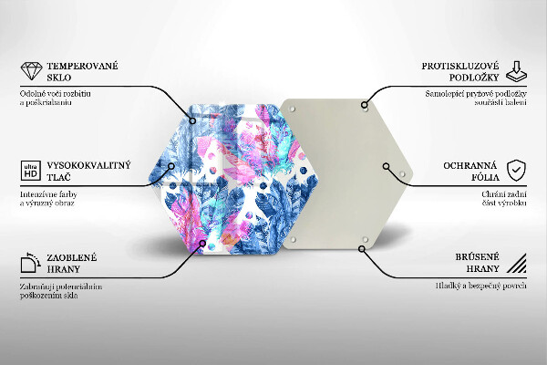 Glas Herdabdeckplatte Federn-Boho-Illustration