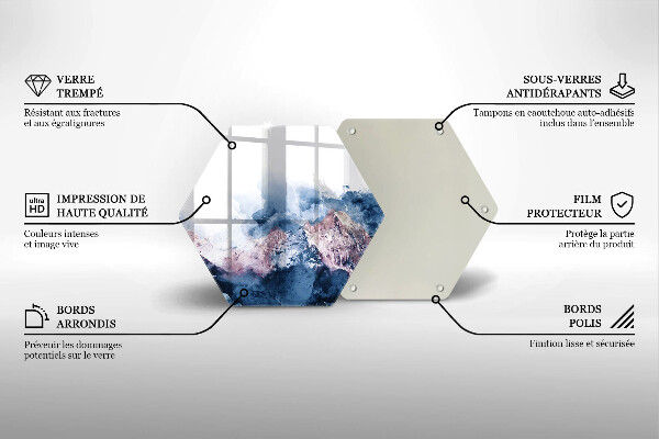 Glas Herdabdeckplatte Abstrakt bemalte Berge